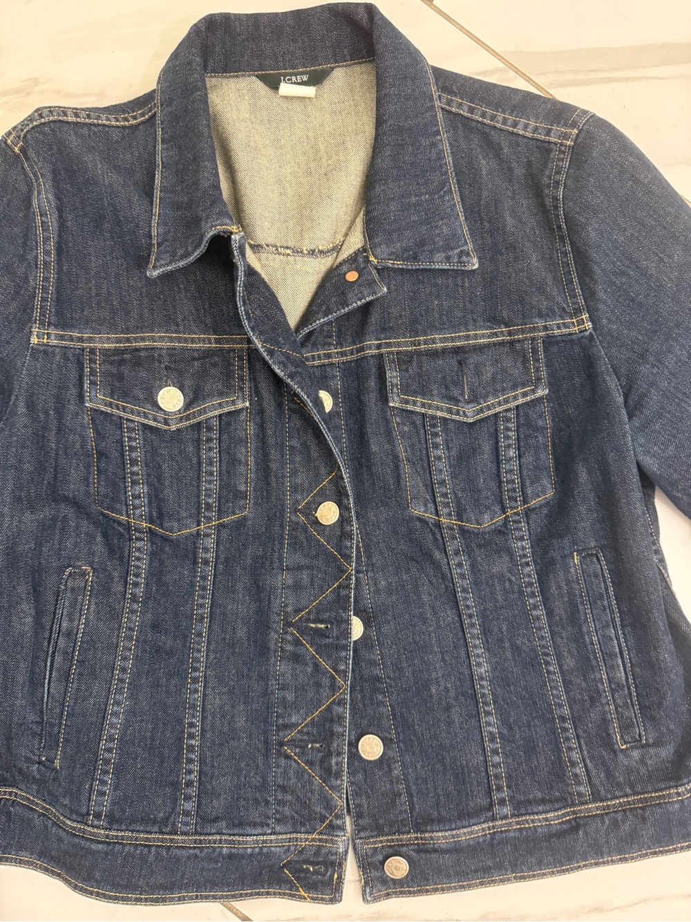 J. Crew Dark Blue Denim Jean Jacket - Picture 3 of 5